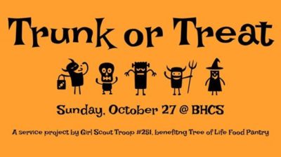 Trunk or Treat for the Tree of Life 2019